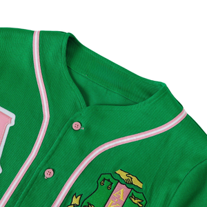 AKA Women's <b>Baseball</b> Jersey Green White Button Front Athletic Shirt Short Sleeve Casual Greek Style Apparel Green White Color - Product Image 4
