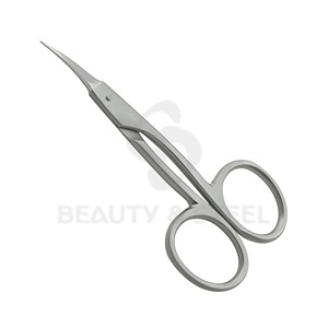 Ciseaux à cuticules professionnels en acier inoxydable avec lame incurvée et pointe affûtée, finition mate sablée pour la manucure et la beauté - Product Image 5