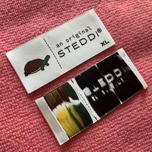 Étiquettes de col tissées recyclées écologiques de haute qualité en tissu damassé épais, pliables d'un côté, lavables, pour sacs de vêtements, découpées au laser - Product Image 3