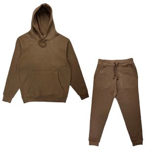 Ensembles de survêtement pour hommes personnalisés, sweat-shirt à capuche et pantalon de survêtement avec logo personnalisé, coupe régulière, décontracté, uni - Product Image 1