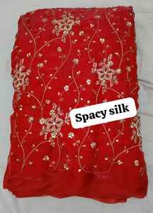 Tela de seda premium con bordado de diseñador, material para vestidos bordados para ropa de mujer, proveedor mayorista. - Product Image 2