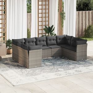 Ensemble de canapés de jardin en acier thermolaqué gris avec rotin PE et mousse de polyester - Meubles durables et élégants - Product Image 1