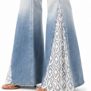 Jeans de Mezclilla con Paneles de Encaje para Mujer, Elásticos, Elegantes, Cómodos, Modernos, Suaves, Transpirables - Product Image 6