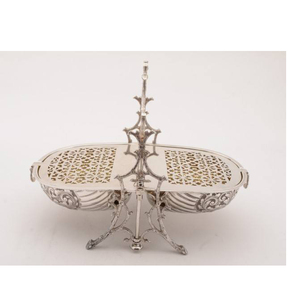 Antique Silver Biscuit Warmer/Antique Double Shell Silver Plated Folding Biscuit Barrel Box English Silver Victorian Bun Warmer - Product Image 5