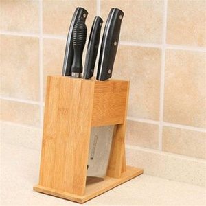 Porte-couteaux en bois durable avec fentes sécurisées pour le rangement des couverts sur le comptoir de cuisine et l'usage quotidien - Product Image 2