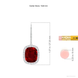 Pendientes de Oro Blanco de 14 Quilates con Preciosos Rubíes, Joyería Fina con Diamantes en Halo, Diseño OEM ODM, Regalo para Esposa - Product Image 2