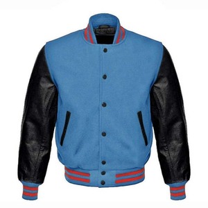 OEM High Quality Patch Embroidery Men College Custom Baseball Bomber Letterman Leather Sleeve Varsity Men's <b>Jacket</b> - Product Image 1