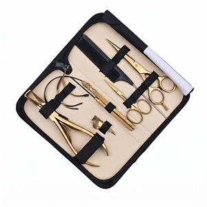 Kit complet d'outils de retrait d'extensions capillaires à micro-anneaux : Pince à retirer les perles, Crochet de tirage, Enfileur de boucles, Ciseaux de barbier, Peigne - Product Image 6