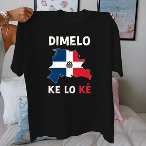 République dominicaine conception de la carte pur coton t-shirt pour femme coupe confortable - Product Image 2