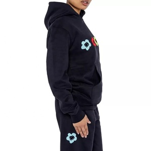 Sweat-shirt à capuche 2022 coton noir pour femmes, Logo imprimé personnalisé, 100% - Product Image 6