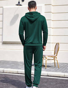 Conjunto deportivo informal para hombre, tela transpirable de mezcla de algodón, pantalones jogger de corte ajustado, cintura elástica, para gimnasio, entrenamiento, correr, uso diario. - Product Image 2