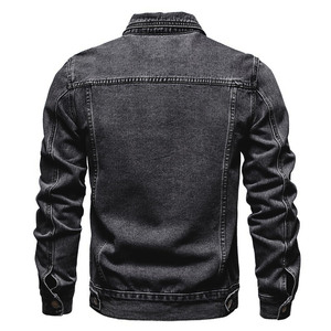 Chaqueta de Mezclilla Negra para Hombre, Corte Moderno y Ajustado, Chaqueta de Mezclilla Elástica Premium, Ajuste Cómodo, Transpirable, Color Sólido, Chaqueta Personalizada - Product Image 2