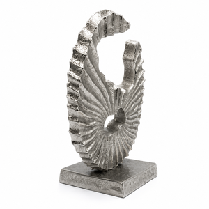 Escultura Metálica Abstracta Dorada de la Más Alta Calidad con Base de Mármol Blanco, Elegante Estatua Decorativa para el Hogar, Oficina y Sala de Estar - Product Image 2