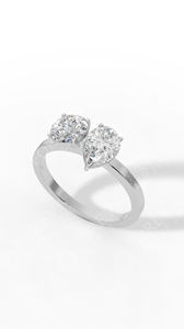 Pear and Round Cut Lab Grown Diamond <b>Ring</b> 925 Sterling Silver <b>Two</b> <b>Stone</b> Wedding <b>Ring</b> Wholesale OEM Jewelry Supplier - Product Image 6