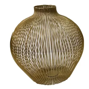 Jarrón Decorativo de Hierro Dorado Rosa de Primera Calidad, Centro de Mesa Elegante, Ecológico, Contemporáneo y Artístico, Proveedor al por Mayor - Product Image 1