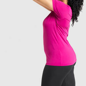 เสื้อยืดทรงพอดีตัว แฟชั่นคลาสสิกทันสมัยสำหรับผู้หญิง เสื้อยืดความยาวปกติ สไตล์ลำลองสำหรับทุกวัน เสื้อแฟชั่นแขนสั้นสำหรับผู้หญิง - Product Image 2