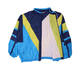 เสื้อแจ็คเก็ตวินด์เบรกเกอร์แบบมีฮู้ดสำหรับผู้ชาย สไตล์วินเทจ สีสันตัดกัน เหมาะสำหรับฤดูร้อน ขายส่ง - Product Image 2