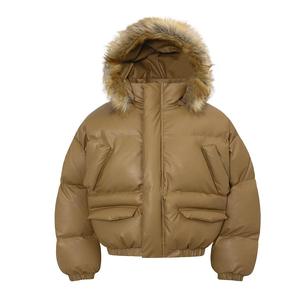 เสื้อแจ็คเก็ตผ้าแคนวาสแบบหนาบุใยสังเคราะห์สำหรับผู้ชาย สวมใส่สบาย ทนทาน อุ่น เหมาะสำหรับฤดูหนาว มีฮู้ดด้านหน้า ซิปหน้า รับผลิตแบบ OEM พร้อมบริการสกรีนโลโก้ตามแบบ - Product Image 1