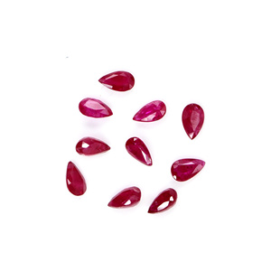 Rubíes naturales sin tratar de Mozambique, calibrados en forma de pera de 4x6 mm, piedras preciosas de rubí facetadas naturales sueltas para la fabricación de joyas, listas para usar. - Product Image 5