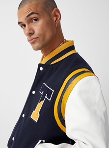 Veste universitaire sportive d'hiver pour homme personnalisée 2026, col montant, tissu en polaire enduit, coque en viscose, chauffée - Product Image 4