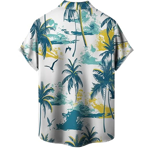 เสื้อเชิ้ตชายหาดลายดอกไม้ฮาวายสำหรับผู้ชาย ผ้าทวิลล์ระบายอากาศได้ดี แขนสั้น น้ำหนักเบา สวมใส่สบาย เหมาะสำหรับฤดูร้อน - Product Image 4