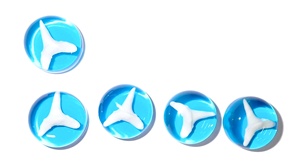 Cabujón de plástico con diente de tiburón auténtico, moderno, redondo, de 19x19 mm, con base plana azul transparente, para manualidades y fabricación de joyas - Product Image 5