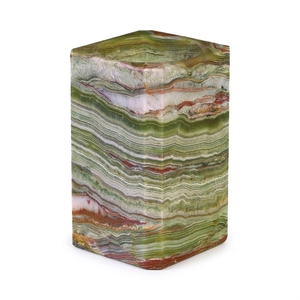 Multi-Green Marble Handmade Durable <b>Novelty</b> <b>Pen</b> Pencil Jar Holder for Home or Office Unique Gift Idea Square Stone Vase Holder - Product Image 1