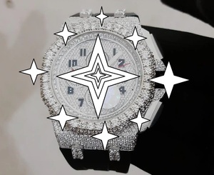 <b>Automatic</b> Luxury Sport Stainless Steel <b>Chronograph</b> Watch Crystal Mechanical Movement Fully Moissanite Bracelet Hip Hop Style - Product Image 1
