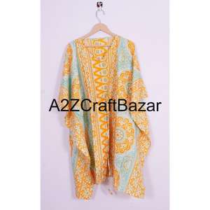 Kaftan en pur coton fait main pour femme, tenue de plage, paréo de bikini, robe d'été, vêtement de nuit, vente en gros - Product Image 6