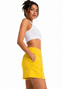 Pantalones Cortos Bordados de Chenilla para Mujer, Pantalones Cortos Casuales Holgados con Bolsillos, Pantalones Cortos de Invierno Transpirables de Felpa Francesa para Mujer - Product Image 3