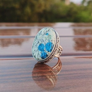 Natural K2 Jasper 925 Sterling <b>Silver</b> Handmade Vintage <b>Ring</b> – Unique Gemstone <b>Statement</b> <b>Ring</b>, Boho Crystal Jewelry For Women - Product Image 3