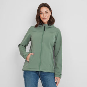 Veste coupe-vent pour femme en softshell 100 % polyester, légère, respirante, doublée polaire, imperméable, pour l'hiver/le printemps, vente en gros - Product Image 1