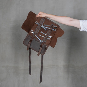 Luxury leather <b>tool</b> <b>roll</b> organizer <b>bags</b> wholesale bulk OEM supplier premium handmade portable storage export quality for sale - Product Image 3