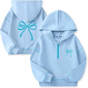 Sweat à capuche doux en molleton français pour enfants, filles et garçons, en coton et élasthanne, pour l'hiver, avec fermeture éclair quart de tour, pour bébés et jeunes enfants, idéal pour l'extérieur - Product Image 3