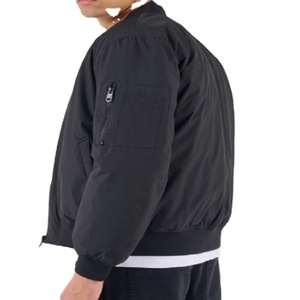 Chaqueta Bomber de Lona para Hombre, Talla Grande, Color Sólido, Cuello de Punto Plano, Informal, para Invierno, Cálida, Resistente al Viento, Transpirable, a la Moda - Product Image 5