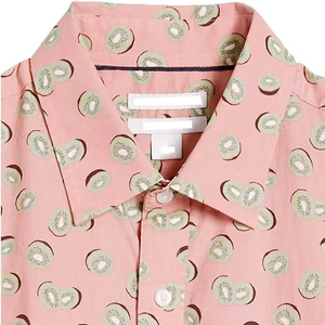 Wholesale High Quality 100% Cotton Men's Short Sleeve Hawaiian Shirt Breathable Quick Dry Turn-<b>down</b> Collar Twill Fabric Summer - Product Image 2