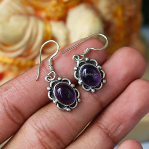 Bijoux en cristal de qualité supérieure bijoux en pierres précieuses améthyste Cabochon en argent Sterling or cadeau de noël Boho cristal de guérison fait à la main - Product Image 1