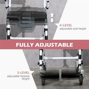 Sedia a Rotelle Comoda Portatile Moderna e Minimalista con Braccioli, Carrozzeria Verniciata a Polvere, Caratteristiche Accessibili - Product Image 6