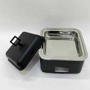 Recipiente para Calentar Comida Tipo Buffet, Cuadrado, de Acero Inoxidable, Negro Mate, de Lujo, con Tapa Antiadherente, Duradero, para Catering y Banquetes - Product Image 6