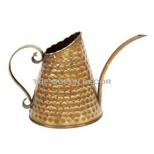 Arrosoirs élégants et stylés en cuivre fini, à longue tige, avec poignée fixe et texture martelée, pour la maison et le jardin - Product Image 3