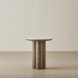 Marble Top Wooden Coffee Table – Elegant <b>Solid</b> <b>Wood</b> Center Table for Living Room Decor - Product Image 1
