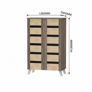 Mueble Zapatero Moderno 2532 de 5 Niveles con Rejillas y 2 Puertas, Organizador Transpirable para Entrada, Mueble de Almacenamiento Independiente - Product Image 3