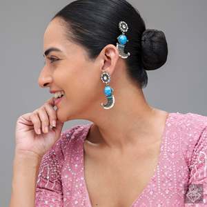 ต่างหูแฟชั่น TUSK ชนเผ่าสีน้ำเงินของ Prao - Product Image 1