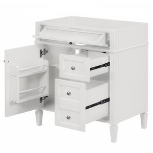 Modern 30-Inch Bathroom Vanity <b>Storage</b> Cabinet with <b>2</b> <b>Drawers</b> Tip <b>Drawer</b> Excluded Sink Not Included Contemporary Style - Product Image 1