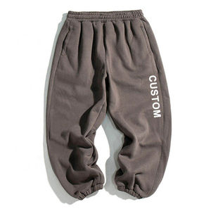New Fashion Custom Jogging High Quality Light Wash Men's Long Track Pants Autumn Casual Solid Plain Dyed Fleece Lined Mid 100% - Product Image 1