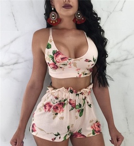 Robe de sport décontractée, taille haute, pour femme, vêtements d'été, soutien-gorge, short froissé, vente en gros, nouvelle collection 2022 - Product Image 2