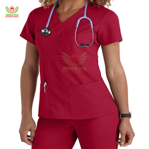 Custom Embroidery Short Sleeve <b>Nursing</b> <b>Scrub</b> Uniforms Sets Breathable Hospital Uniforms Casual Medical <b>Scrubs</b> For Women Pakistan - Product Image 3