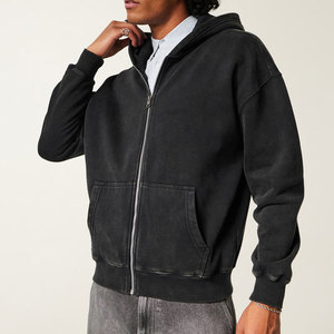 Sweat à capuche épais en coton de qualité supérieure, grande taille, bicolore, pour hommes, avec logo personnalisé imprimé, coupe oversize, bicolore - Product Image 3