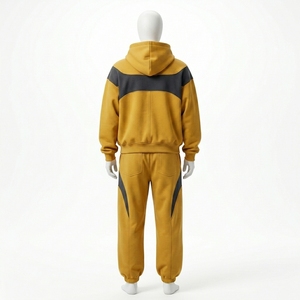 ชุดกีฬาผู้ชายสีพื้น ผ้าฝ้ายระบายอากาศ สไตล์วินเทจ สำหรับฤดูหนาว - Product Image 2