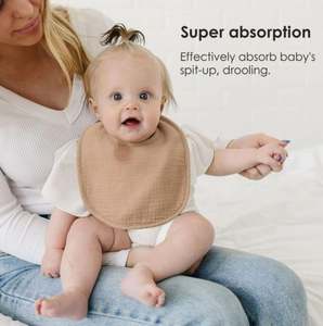 Ensemble de bavoirs pour bébé en mousseline 95% bambou 5% élasthanne - Extensibilité confortable, protection anti-régurgitation - Product Image 1